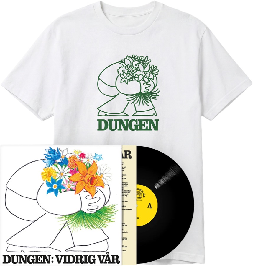 Dungen Vidrig Vår album bundle: white t-shirt and vinyl LP.